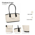 Custom Logo PU Tote Bag OEM ODM Leather Trim Shoulder Shopper Women Minimalist Everyday Bag Custom Design Factory Direct