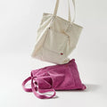 Custom Logo Soft Girl Casual Big Capacity Shopping Corduroy Tote Bag with Pocket