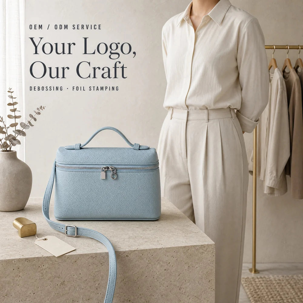 Custom Logo Structured Zip Vegan PU Box Bag OEM ODM Women Gold-Tone Chain Handbag Private Label Wholesale