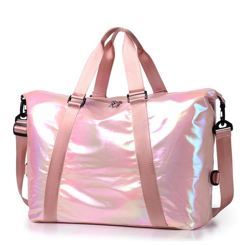 Custom Logo Waterproof Gym Duffel Sports Outdoor Travel Women Handbag Dry Wet Separation Storage Shoulder Bag