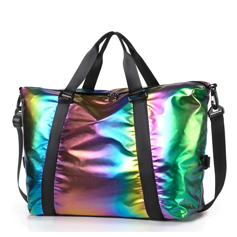 Custom Logo Waterproof Gym Duffel Sports Outdoor Travel Women Handbag Dry Wet Separation Storage Shoulder Bag