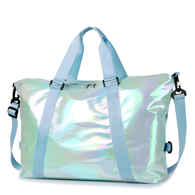Custom Logo Waterproof Gym Duffel Sports Outdoor Travel Women Handbag Dry Wet Separation Storage Shoulder Bag