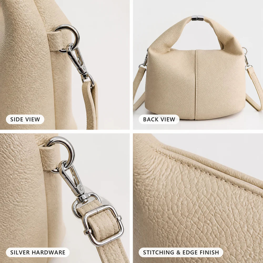 Custom Logo Wholesale OEM Manufacturer Bucket Bag Shoulder Bag in Pebbled Lychee PU Box Bag for Women Work Everyday