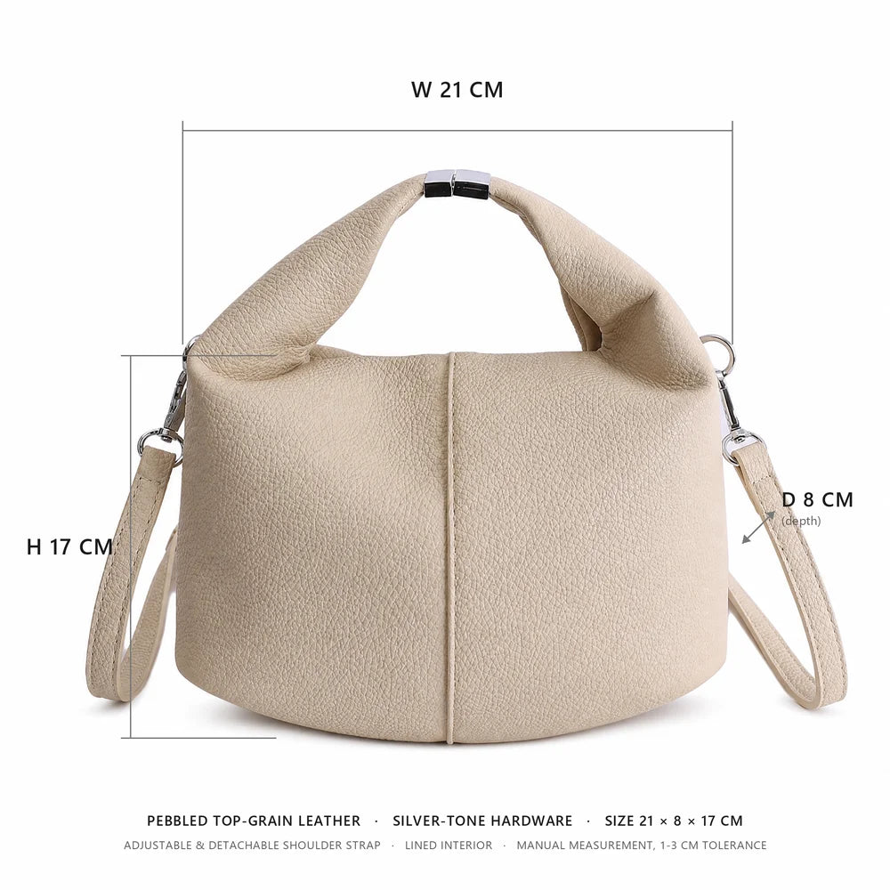 Custom Logo Wholesale OEM Manufacturer Bucket Bag Shoulder Bag in Pebbled Lychee PU Box Bag for Women Work Everyday