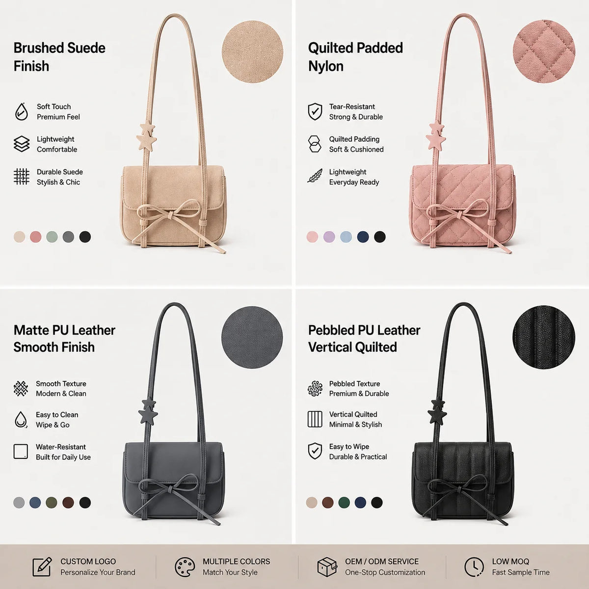 Custom Logo Woven PU Leather Handbag OEM ODM Manufacturer Private Label Crossbody Shoulder Bag DDP Low MOQ Wholesale