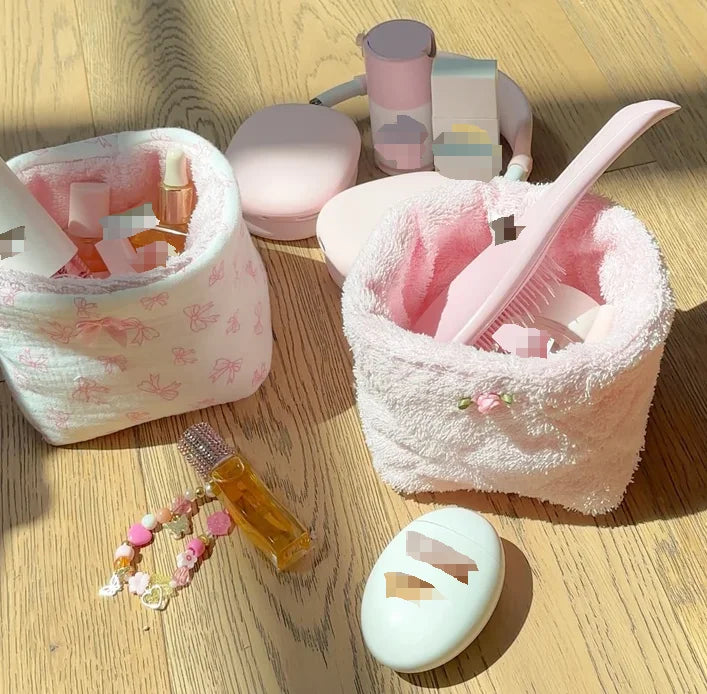 Custom Low MOQ Makeup Bag Handmade Cotton Cute Organizer