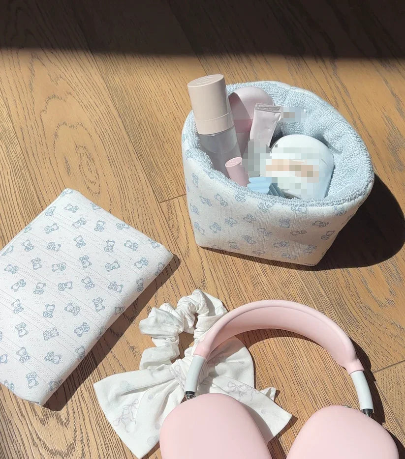 Custom Low MOQ Makeup Bag Handmade Cotton Cute Organizer