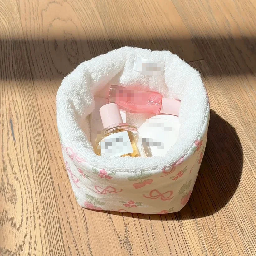 Custom Low MOQ Makeup Bag Handmade Cotton Cute Organizer