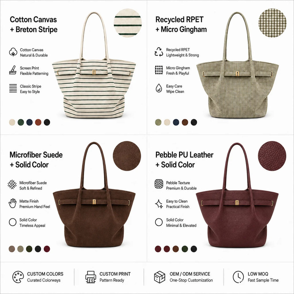Custom Made Texture Women's Chinese Handbag PU Leather Adjustable Shoulder Strap Button Polyester 20-35L Capacity Travel
