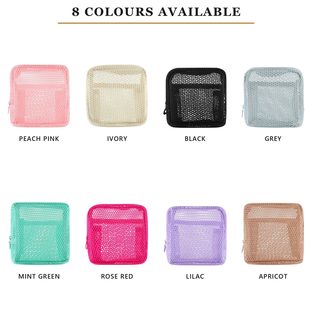 Custom Mesh Cosmetic Bag Portable Zipper Pouch Polyester Makeup Organizer Small Travel Wash Case