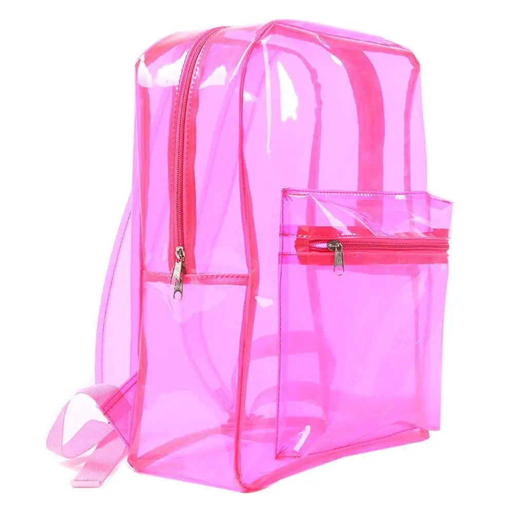 Custom Print Pattern Children Clear School Bag Women Candy Color Transparent Backpack