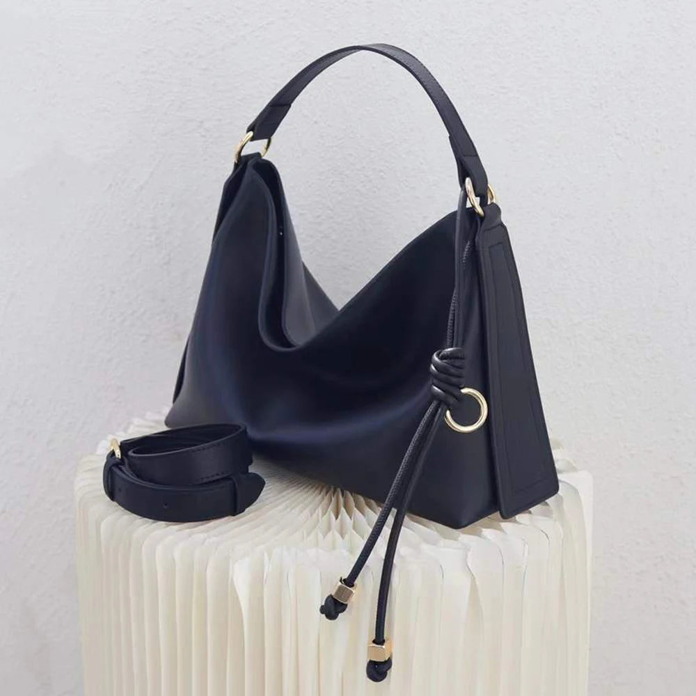 Custom Private Label Top Grain Leather Hobo Bag Women Designer Vintage Large Capacity Office Work Shoulder Bags