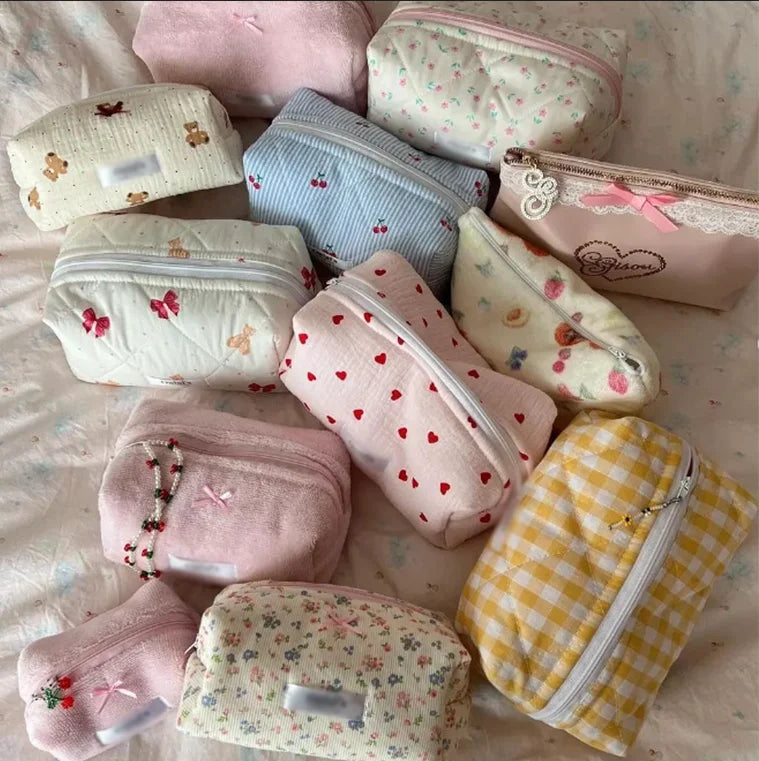 Custom Travel Soft Comfortable Cotton Lazy Cosmetic Nylon Pouch Makeup Bag