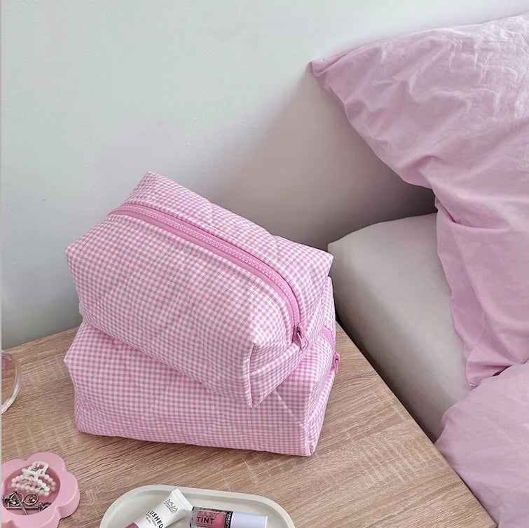 Custom Travel Soft Comfortable Cotton Lazy Cosmetic Nylon Pouch Makeup Bag