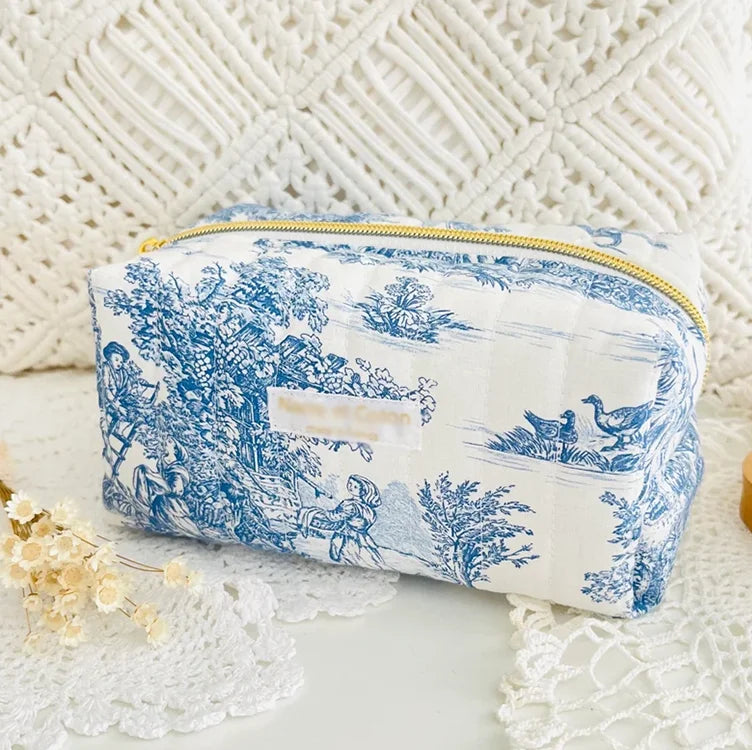 Custom Travel Soft Comfortable Cotton Lazy Cosmetic Nylon Pouch Makeup Bag