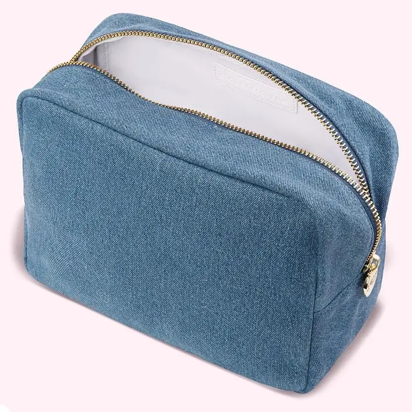Custom Various Fabrics Linen Cosmetic Bag Cotton Hemp Makeup Pouch With Embroidery Logo