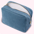 Custom Various Fabrics Linen Cosmetic Bag Cotton Hemp Makeup Pouch With Embroidery Logo