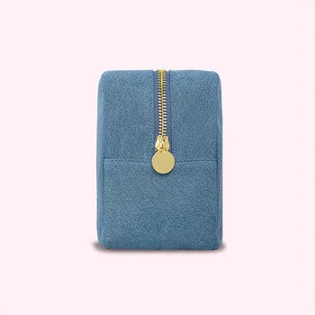 Custom Various Fabrics Linen Cosmetic Bag Cotton Hemp Makeup Pouch With Embroidery Logo