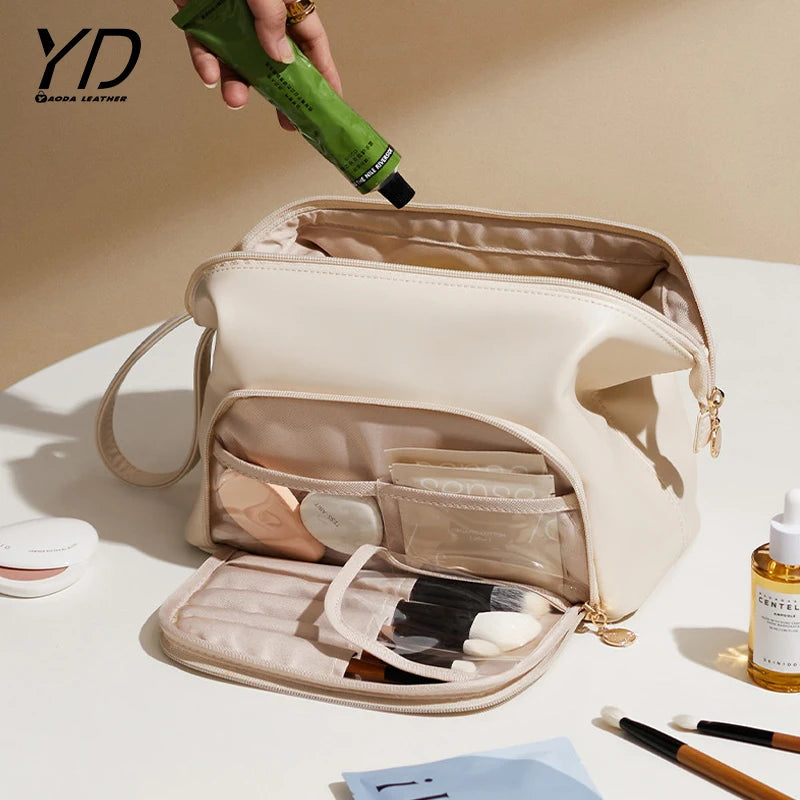 Custom White Makeup Bag Small Cute Makeup Organizer Skincare Bag Cosmetic Pouch for Purse