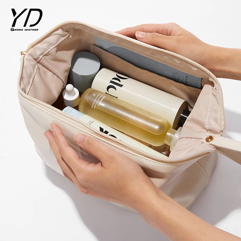 Custom White Makeup Bag Small Cute Makeup Organizer Skincare Bag Cosmetic Pouch for Purse