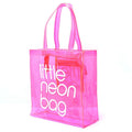 Custom Women Fashion Translucent Plastic Handbag Waterproof Transparent Tote Beach Bags Neon PVC Shopping Bag