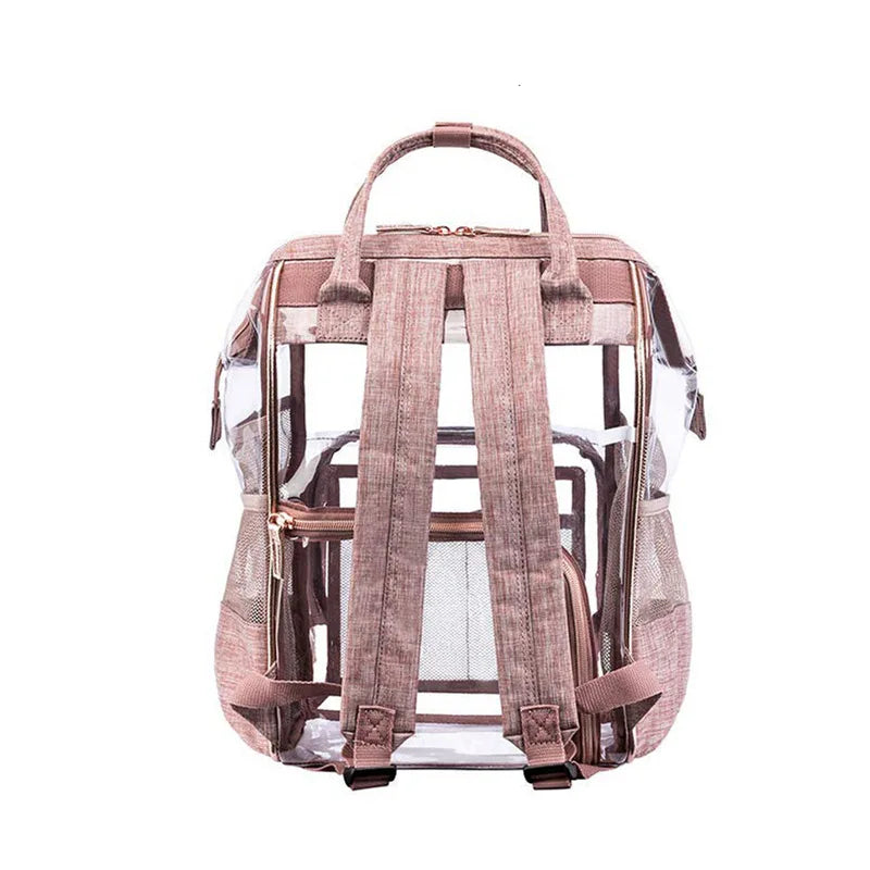 Custom logo Kids Women Men Student Sport Outdoor Backpacks School Bag Travel Waterproof Transparent clear Pvc Backpack for Girls
