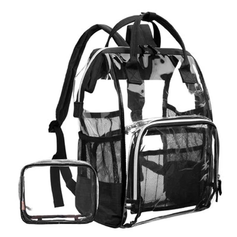 Custom logo Kids Women Men Student Sport Outdoor Backpacks School Bag Travel Waterproof Transparent clear Pvc Backpack for Girls