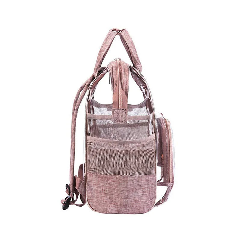 Custom logo Kids Women Men Student Sport Outdoor Backpacks School Bag Travel Waterproof Transparent clear Pvc Backpack for Girls
