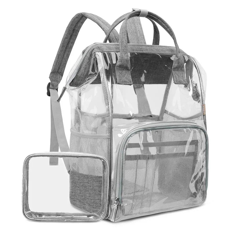 Custom logo Kids Women Men Student Sport Outdoor Backpacks School Bag Travel Waterproof Transparent clear Pvc Backpack for Girls