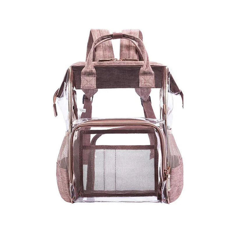 Custom logo Kids Women Men Student Sport Outdoor Backpacks School Bag Travel Waterproof Transparent clear Pvc Backpack for Girls