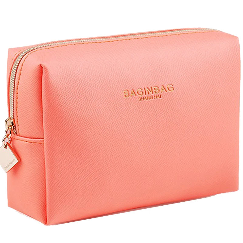 Custom logo Private Label Small pink PU Travel Makeup Bag Cosmetic Bag