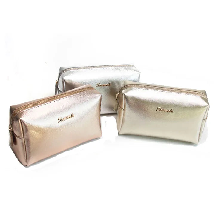 Custom logo Private Label Small pink PU Travel Makeup Bag Cosmetic Bag