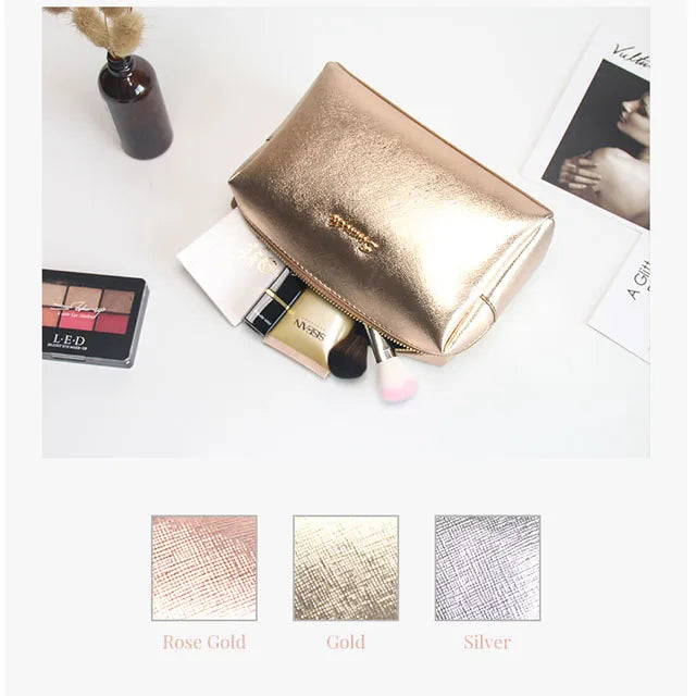 Custom logo Private Label Small pink PU Travel Makeup Bag Cosmetic Bag