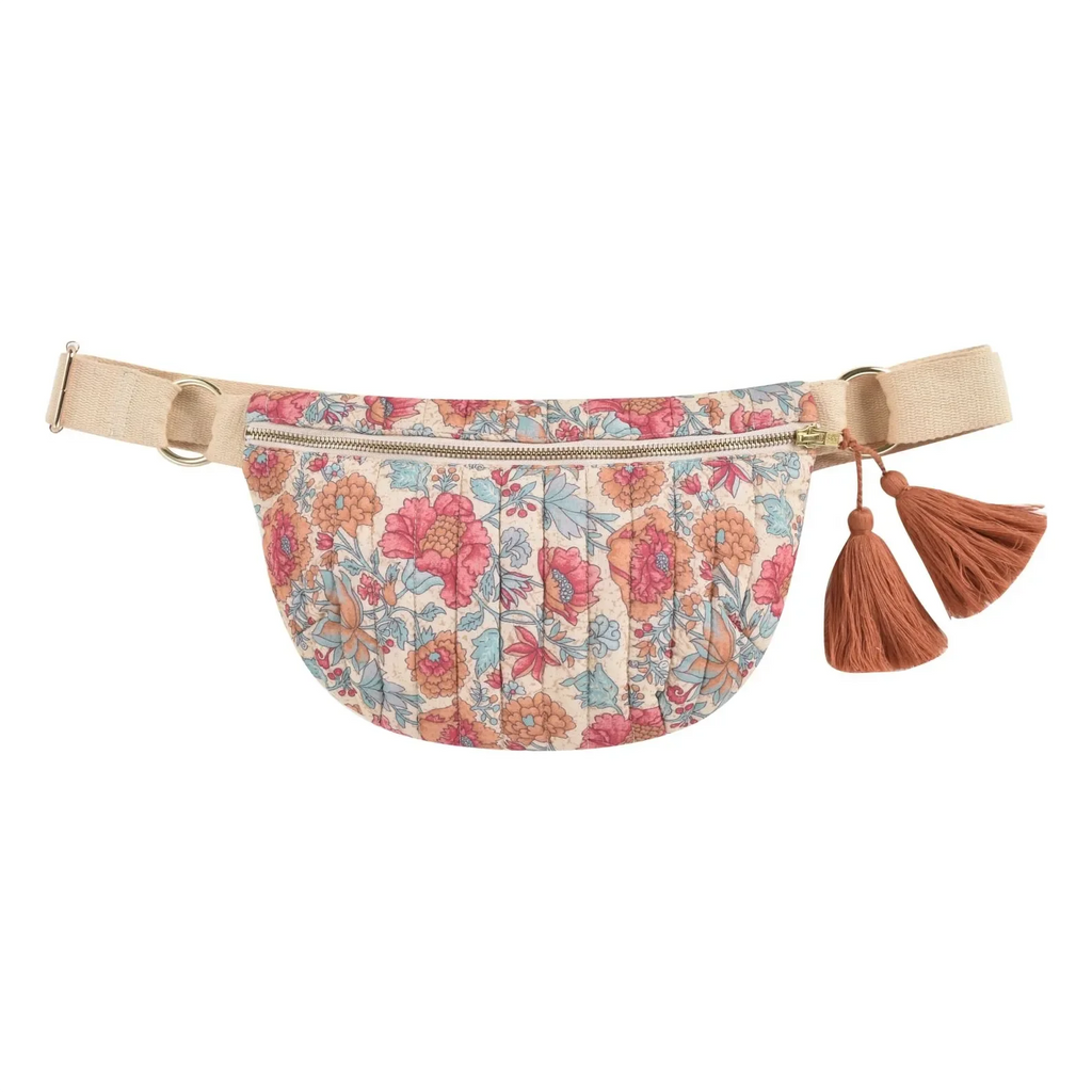 Customizable Cartoon Pattern Fanny Packs Floral Cotton Bum Bag Adjustable Strap Spring Women Crossbody Belt Bags