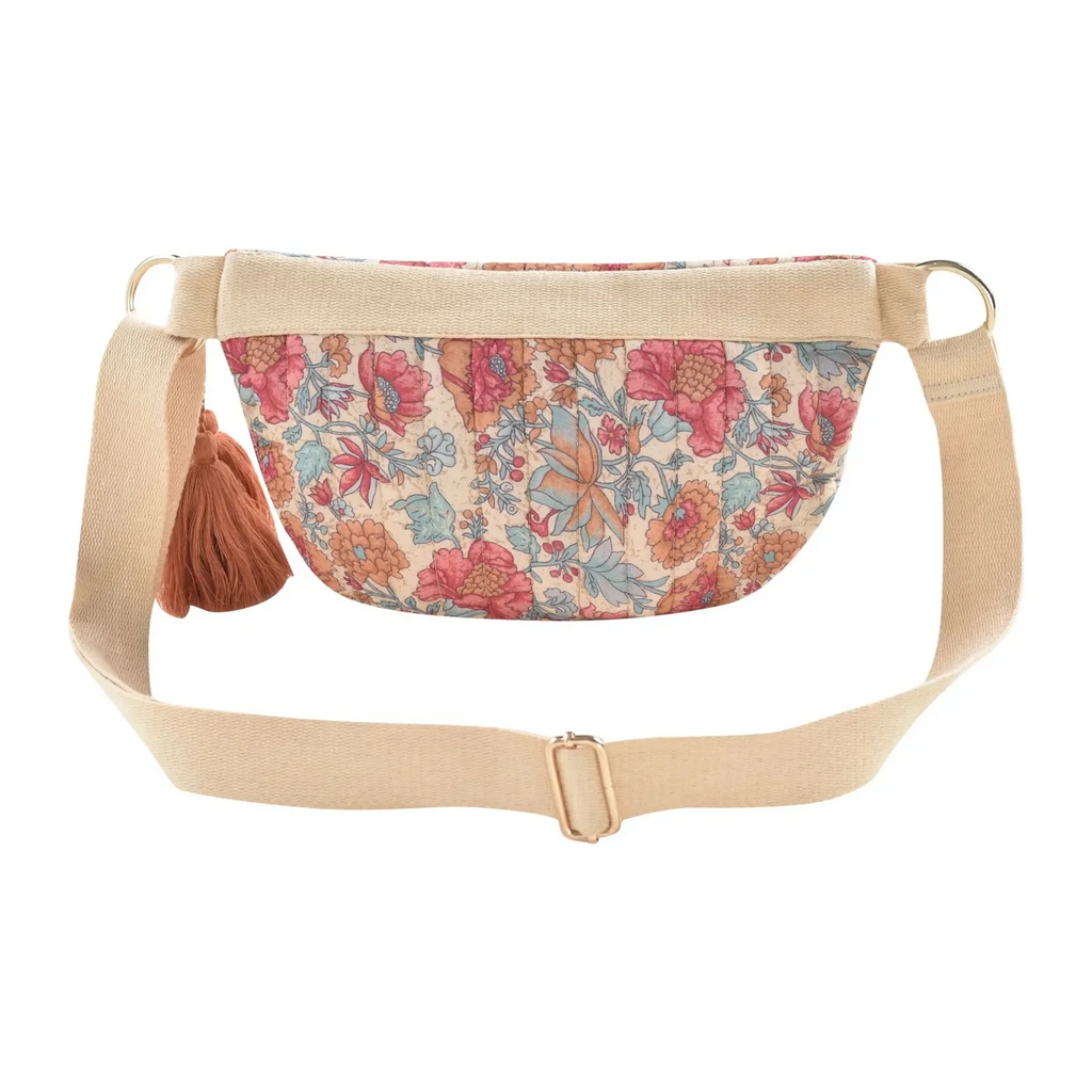 Customizable Cartoon Pattern Fanny Packs Floral Cotton Bum Bag Adjustable Strap Spring Women Crossbody Belt Bags