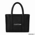 Customizable Stylish Women's Minimalist Office Travel Tote Handbag Zipper Closure Waterproof Recycled Synthetic PU Leather