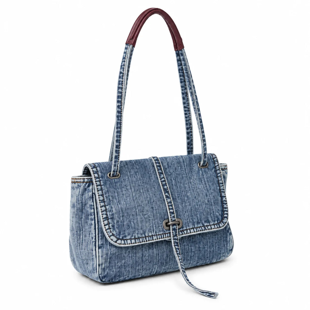 Customized Wholesale Denim Zipper Custom Slouchy Style Ladies Large Capacity Single Shoulder Messenger Handbag