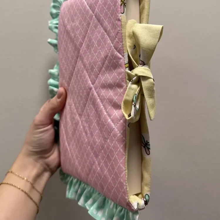 DIY Pattern for Cover Lovers Personalized Eco-Friendly Quilted Book Sleeve Handmade Gingham Pens Bag