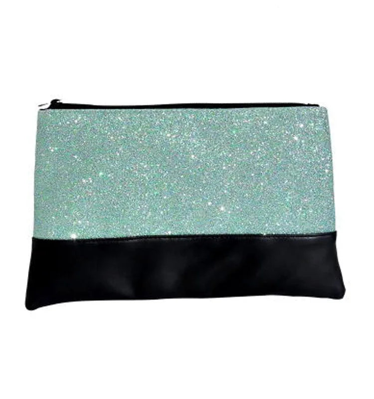 Durable Canvas Makeup Brush Bag Glitter Cotton Purse Cosmetic Bag Travel Toiletry Organizer Bag