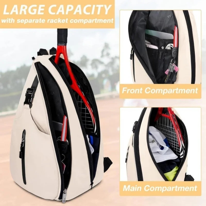 Durable Oxford Polyester Unisex Badminton Bag Indoor Sports Training Single-shoulder Tennis Bag Pickleball Backpack Crossbody