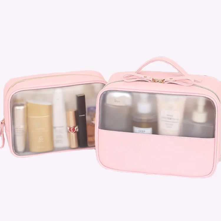 Eco-friendly Waterproof Transparent Pvc Cheap clear Cosmetic Makeup Bag logo