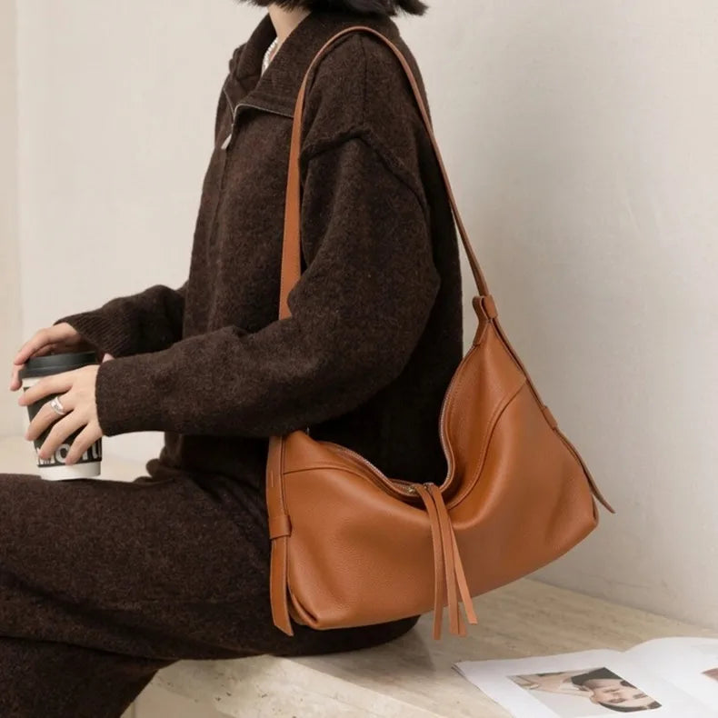 European Style Genuine Leather Ladies' Bags Casual Fashion High Quality Cowhide Women's Shoulder Bags Crossbody Bags