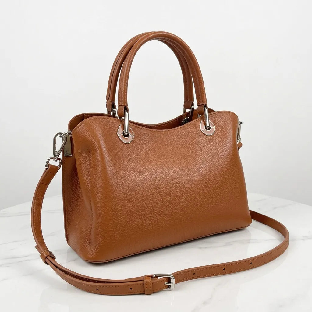 European Style Genuine Leather Women's Handbags Crossbody Shoulder Bags Elegant Fashion Cowhide Ladies Bags Wholesale or Custom