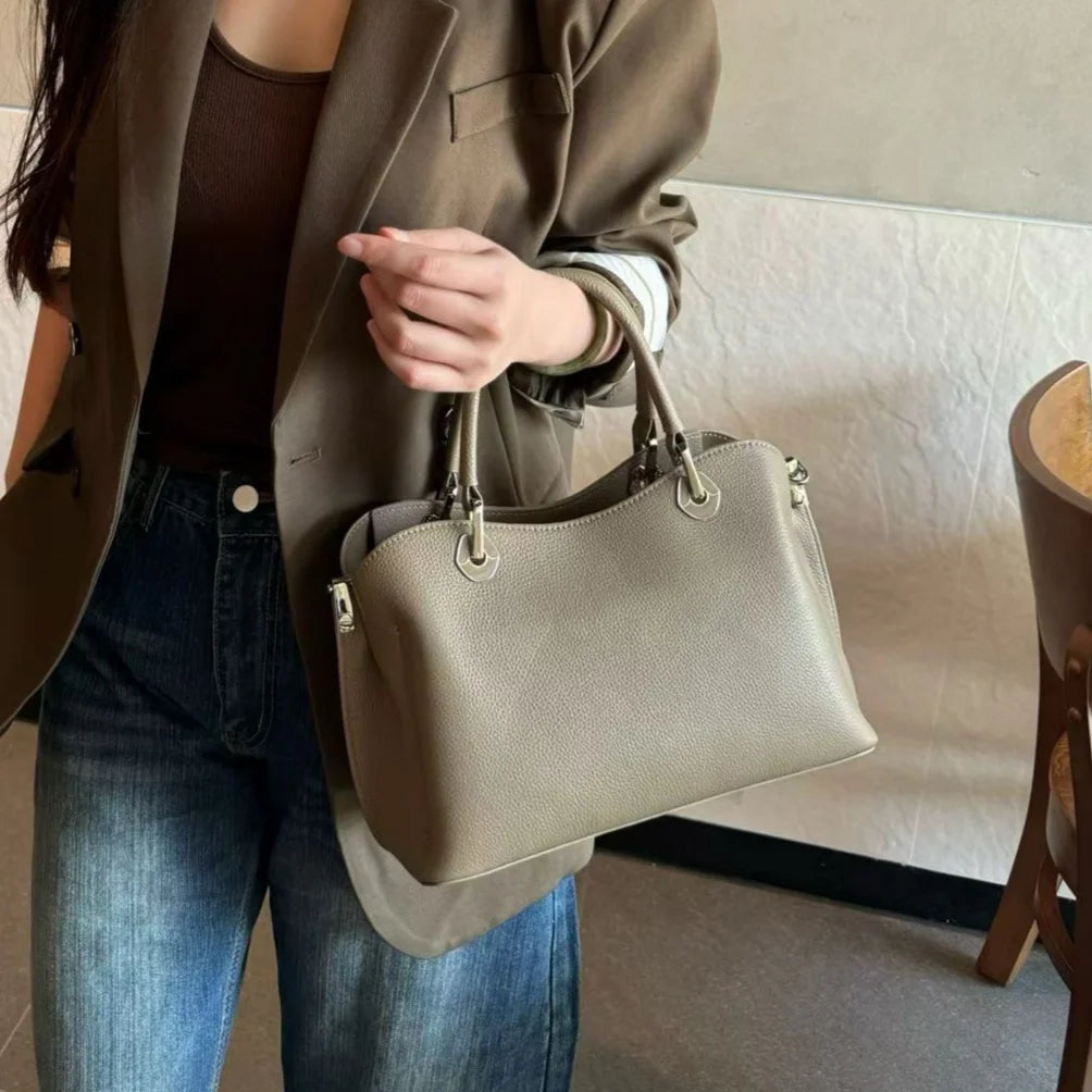 European Style Genuine Leather Women's Handbags Crossbody Shoulder Bags Elegant Fashion Cowhide Ladies Bags Wholesale or Custom