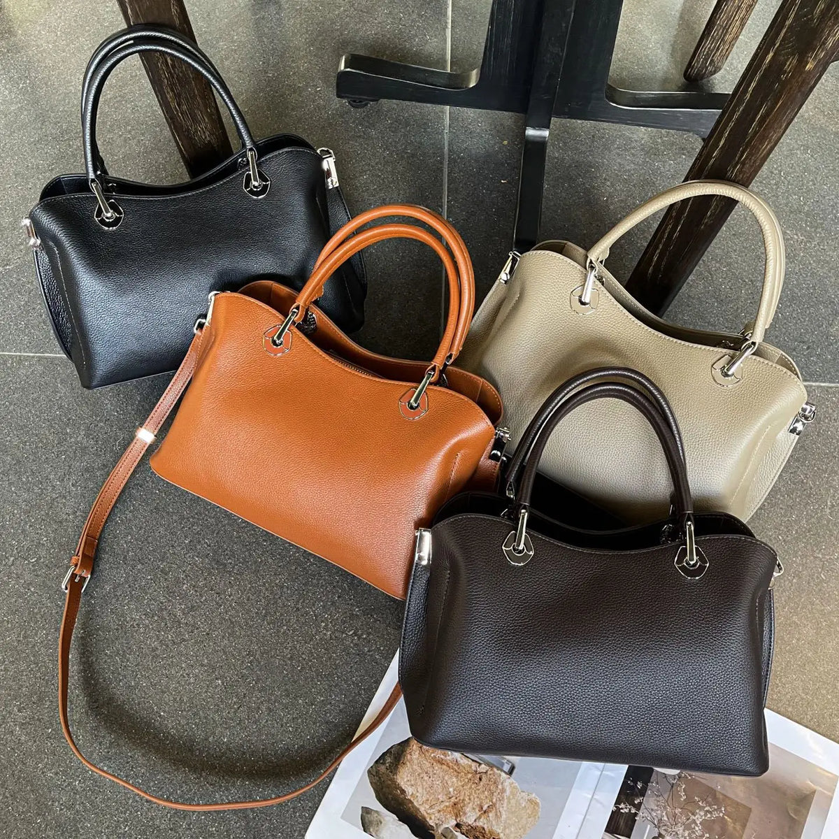 European Style Genuine Leather Women's Handbags Crossbody Shoulder Bags Elegant Fashion Cowhide Ladies Bags Wholesale or Custom