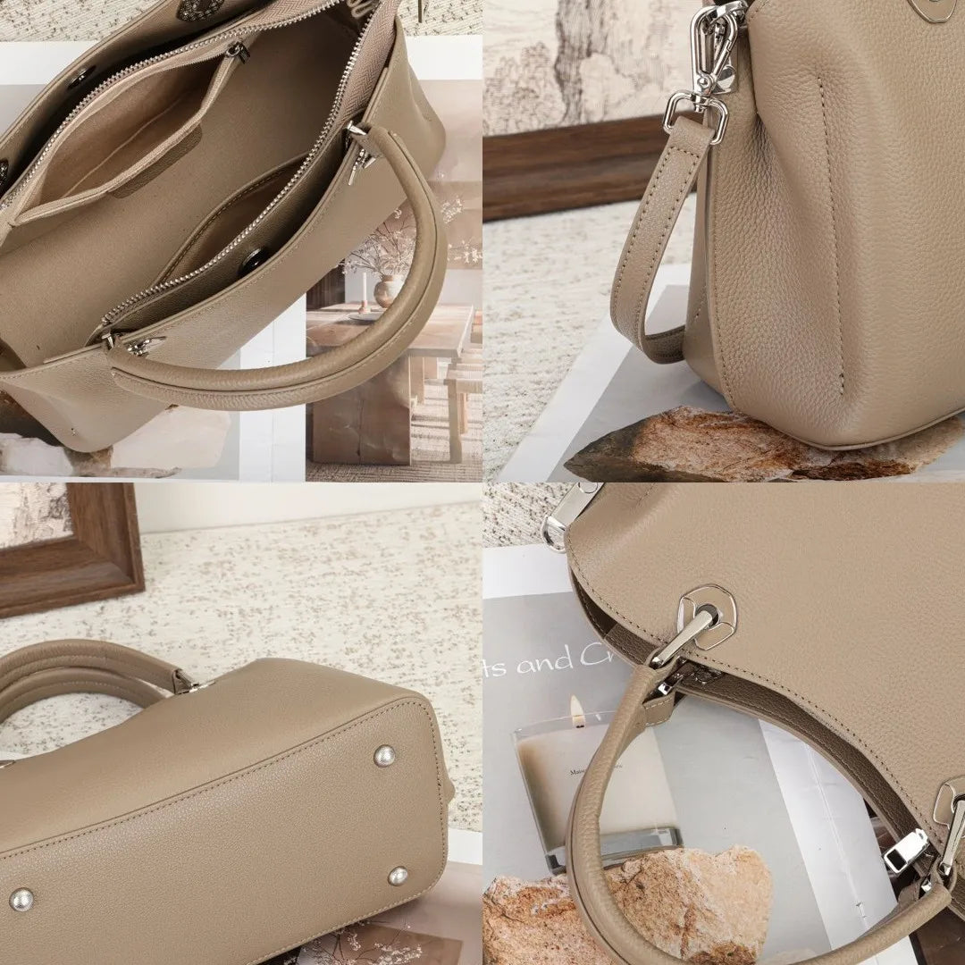 European Style Genuine Leather Women's Handbags Crossbody Shoulder Bags Elegant Fashion Cowhide Ladies Bags Wholesale or Custom