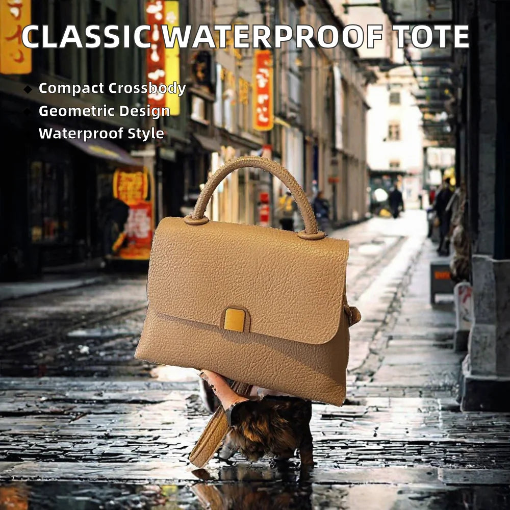Factory Custom PU Leather Waterproof Crossbody HandBag Geometric Pattern Secure Zip Closure Office Ladies