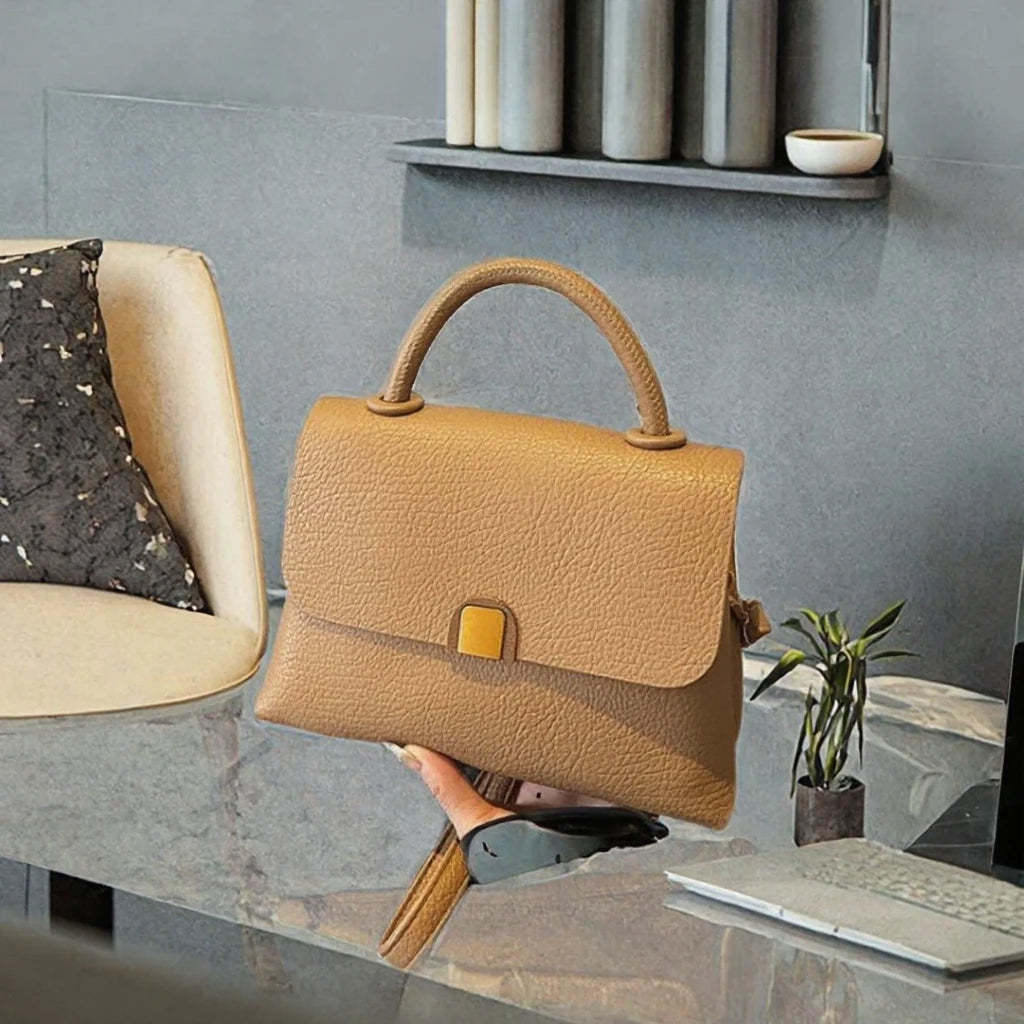 Factory Custom PU Leather Waterproof Crossbody HandBag Geometric Pattern Secure Zip Closure Office Ladies