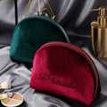 Factory Custom Velvet Makeup Cosmetic Bag with Logo Soft Luxury Toiletry Zipper Bag Make up Skincare Products Packaging Pouch