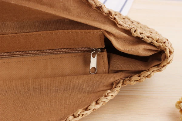 Factory Direct New Big-name Simple Round Shoulder Straw Bag Woven Beach Summer Woman Handbag